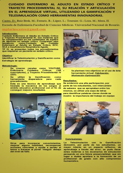 Read more about the article CUIDADO ENFERMERO AL ADULTO EN ESTADO CRÍTICO Y TRAYECTO PROCEDIMENTAL IV, SU RELACIÓN Y ARTICULACIÓN EN EL APRENDIZAJE VIRTUAL, UTILIZANDO LA GAMIFICACIÓN Y TELESIMULACIÓN COMO HERRAMIENTAS INNOVADORAS