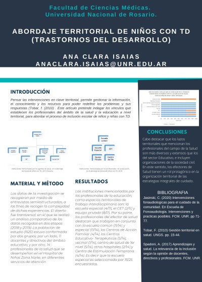 Read more about the article ABORDAJE TERRITORIAL DE NIÑOS CON TD (TRASTORNOS DEL DESARROLLO)