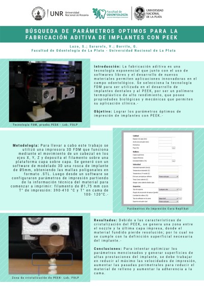 Read more about the article BÚSQUEDA DE PARÁMETROS ÓPTIMOS PARA LA FABRICACIÓN ADITIVA DE IMPLANTES CON PEEK