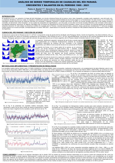 Read more about the article ANÁLISIS DE SERIES TEMPORALES DE CAUDALES DEL RÍO PARANÁ: CRECIENTES Y BAJANTES EN EL PERÍODO 1905-2021