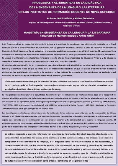 Read more about the article PROBLEMAS Y ALTERNATIVAS EN LA DIDÁCTICA DE LA ENSEÑANZA DE LA LENGUA Y LA LITERATURA EN LOS INSTITUTOS DE FORMACIÓN DOCENTE DE NIVEL SUPERIOR