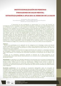 Read more about the article INSTITUCIONALIZACIÓN DE PERSONAS POR RAZONES DE SALUD MENTAL: ESTRATEGIA JURÍDICA APLICADA AL DERECHO DE LA SALUD.