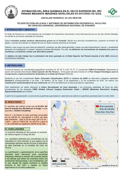 Read more about the article ESTIMACIÓN DEL ÁREA QUEMADA EN EL DELTA SUPERIOR DEL RÍO PARANÁ MEDIANTE IMÁGENES SATELITALES EN ENTORNO DE QGIS.