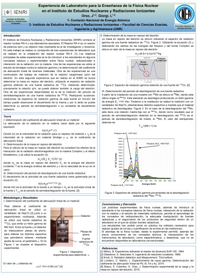 Read more about the article EXPERIENCIAS DE LABORATORIO PARA LA ENSEÑANZA DE LA FÍSICA NUCLEAR EN EL INSTITUTO DE ESTUDIOS NUCLEARES Y RADIACIONES IONIZANTES (IENRI) DE LA UNR