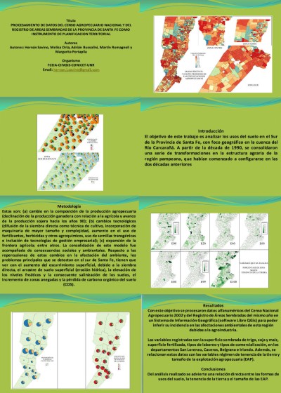 Read more about the article PROCESAMIENTO DE DATOS DEL CENSO AGROPECUARIO NACIONAL Y DEL REGISTRO DE AREAS SEMBRADAS DE LA PROVINCIA DE SANTA FE COMO INSTRUMENTO DE PLANIFICACION TERRITORIAL