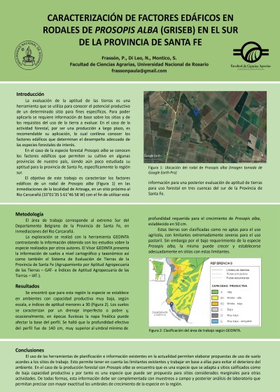 Read more about the article CARACTERIZACIÓN DE FACTORES EDÁFICOS EN RODALES DE PROSOPIS ALBA (GRISEB) EN EL SUR DE LA PROVINCIA DE SANTA FE