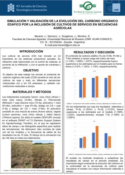 Read more about the article SIMULACIÓN Y VALIDACIÓN DE LA EVOLUCIÓN DEL CARBONO ORGÁNICO EDÁFICO POR LA INCLUSIÓN DE CULTIVOS DE SERVICIO EN SECUENCIAS AGRÍCOLAS