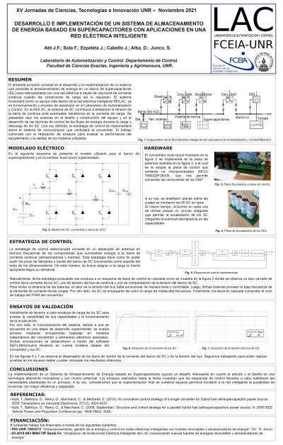 Read more about the article DESARROLLO E IMPLEMENTACIÓN DE UN SISTEMA DE ALMACENAMIENTO DE ENERGÍA BASADO EN SUPERCAPACITORES CON APLICACIONES EN UNA RED ELÉCTRICA INTELIGENTE.