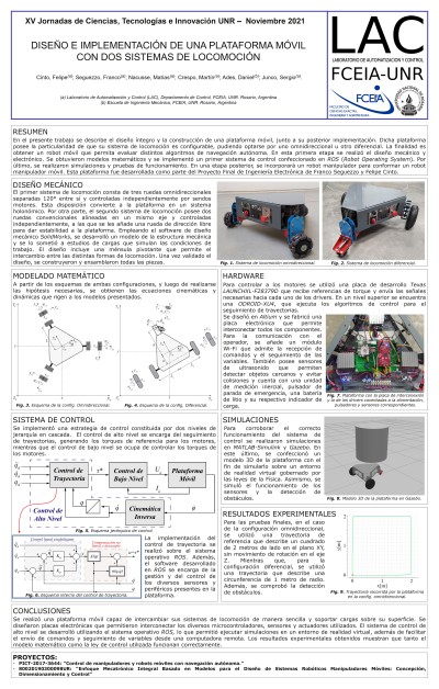 Read more about the article DISEÑO E IMPLEMENTACIÓN DE UNA PLATAFORMA MÓVIL CON DOS SISTEMAS DE LOCOMOCIÓN