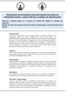 Read more about the article PREVALENCIA DE ESTUDIANTES CON DALTONISMO EN CLÍNICA DE OPERATORIA DENTAL, CUARTO AÑO DE LA CARRERA DE ODONTOLOGÍA