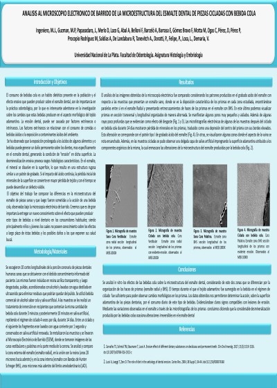 Read more about the article ANALISIS AL MICROSCOPIO ELECTRONICO DE BARRIDO DE LA MICROESTRUCTURA DEL ESMALTE DENTAL DE PIEZAS CICLADAS CON BEBIDA COLA