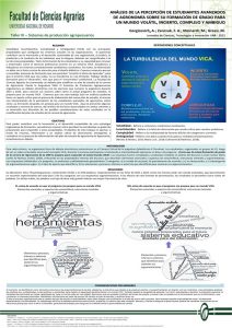 Read more about the article ANÁLISIS DE PERCEPCIÓN DE LOS ESTUDIANTES AVANZADOS DE AGRONOMÍA SOBRE SU FORMACIÓN DE GRADO PARA UN MUNDO VOLÁTIL, INCIERTO, COMPLEJO Y AMBIGUO