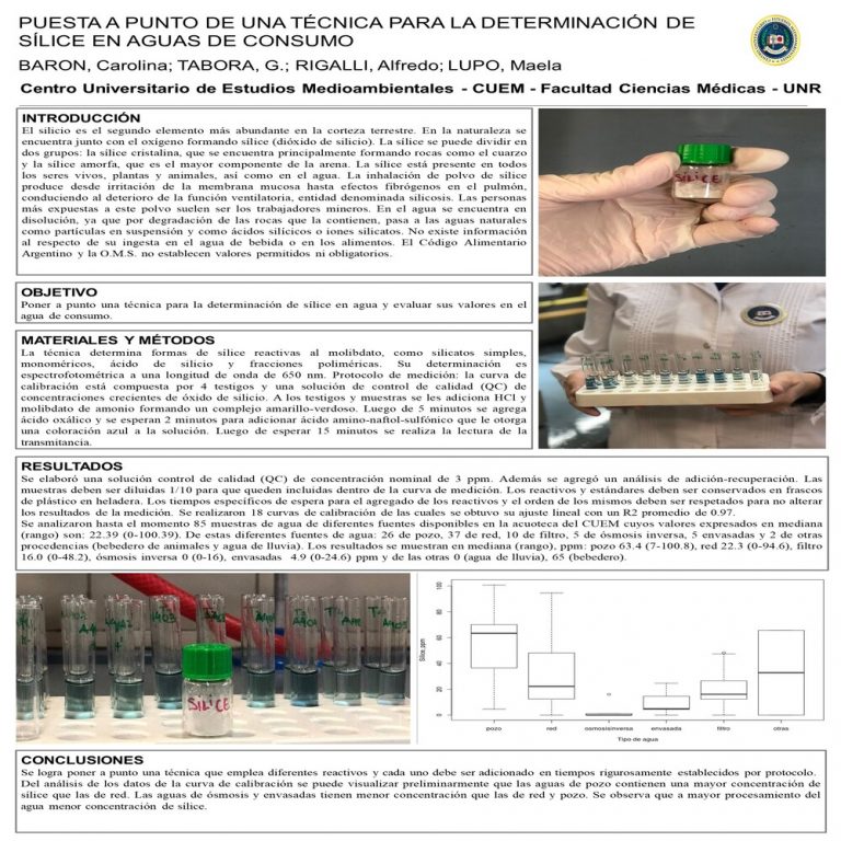 Read more about the article PUESTA A PUNTO DE UNA TÉCNICA PARA LA DETERMINACIÓN DE SÍLICE EN AGUAS DE CONSUMO