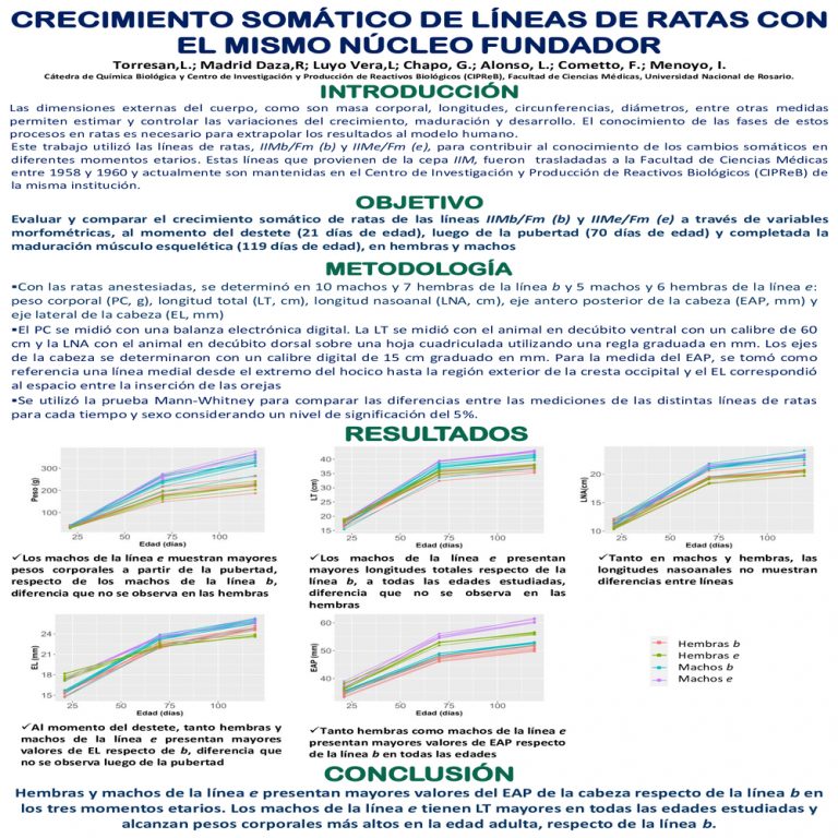Read more about the article CRECIMIENTO SOMÁTICO DE LÍNEAS DE RATAS CON EL MISMO NÚCLEO FUNDADOR