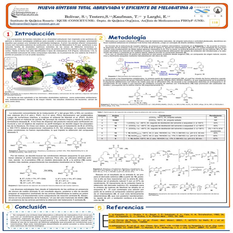 Read more about the article NUEVA SÍNTESIS TOTAL ABREVIADA Y EFICIENTE DE MELOSATINA A