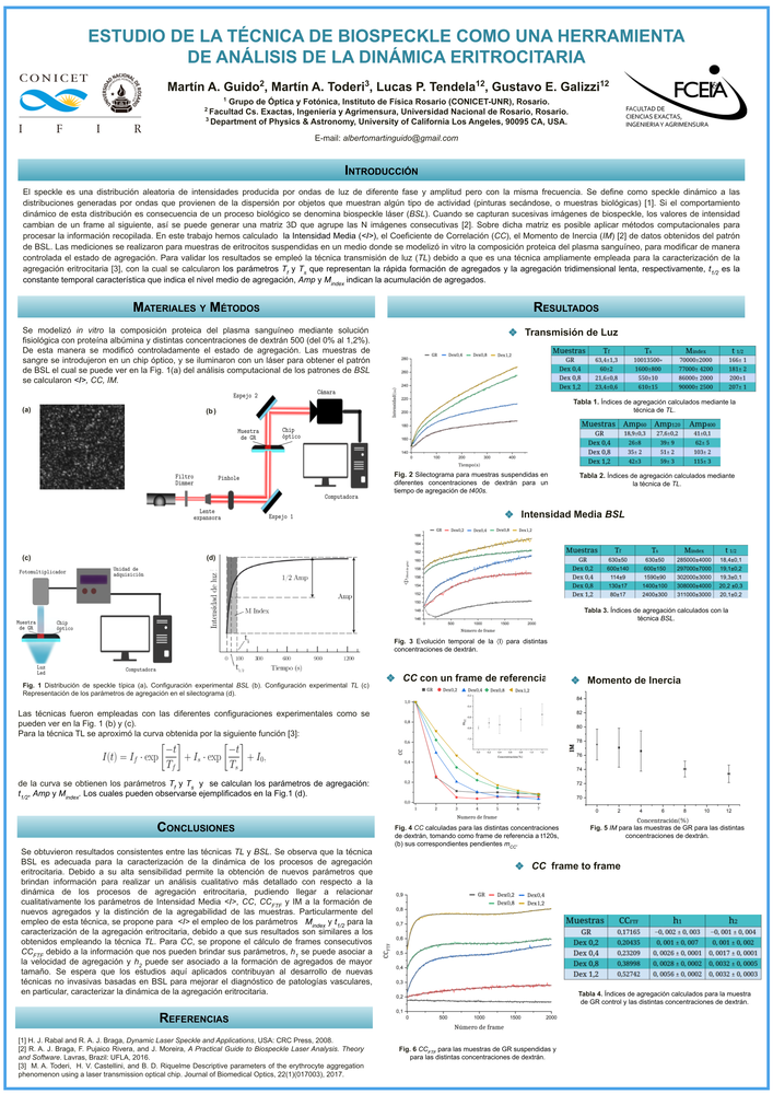 Read more about the article ESTUDIO DE LA TÉCNICA DE BIOSPECKLE COMO UNA HERRAMIENTA DE ANÁLISIS DE LA DINÁMICA ERITROCITARIA