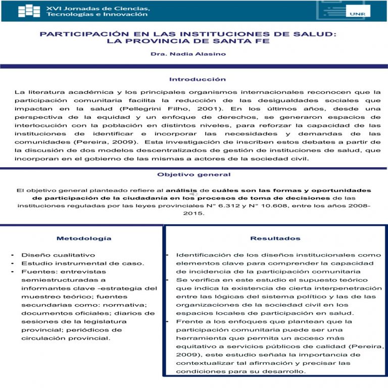 Read more about the article PARTICIPACIÓN EN LAS INSTITUCIONES DE SALUD: LA PROVINCIA DE SANTA FE.