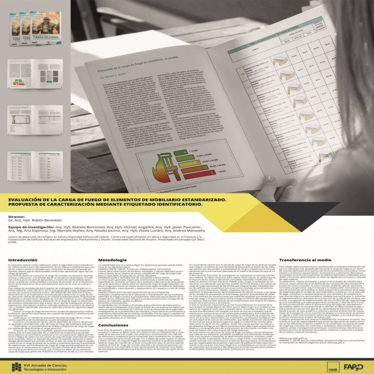 Read more about the article EVALUACIÓN DE LA CARGA DE FUEGO EN MOBILIARIO ESTANDARIZADO. PROPUESTA DE CARACTERIZACIÓN MEDIANTE ETIQUETADO IDENTIFICATORIO.