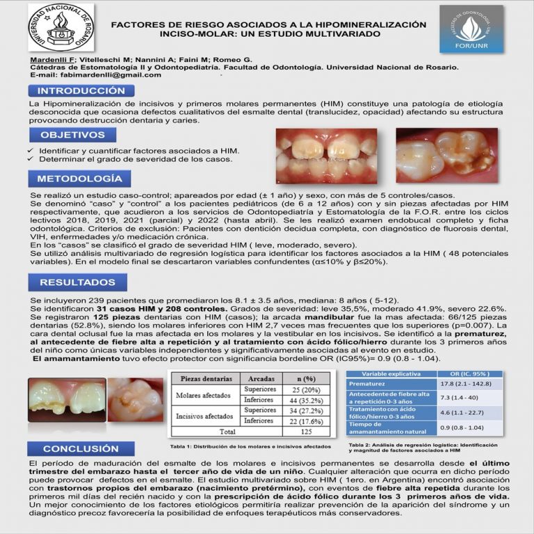 Read more about the article FACTORES ASOCIADOS A HIPOMINERALIZACION INCISO-MOLAR. UN ESTUDIO MULTIVARIADO.