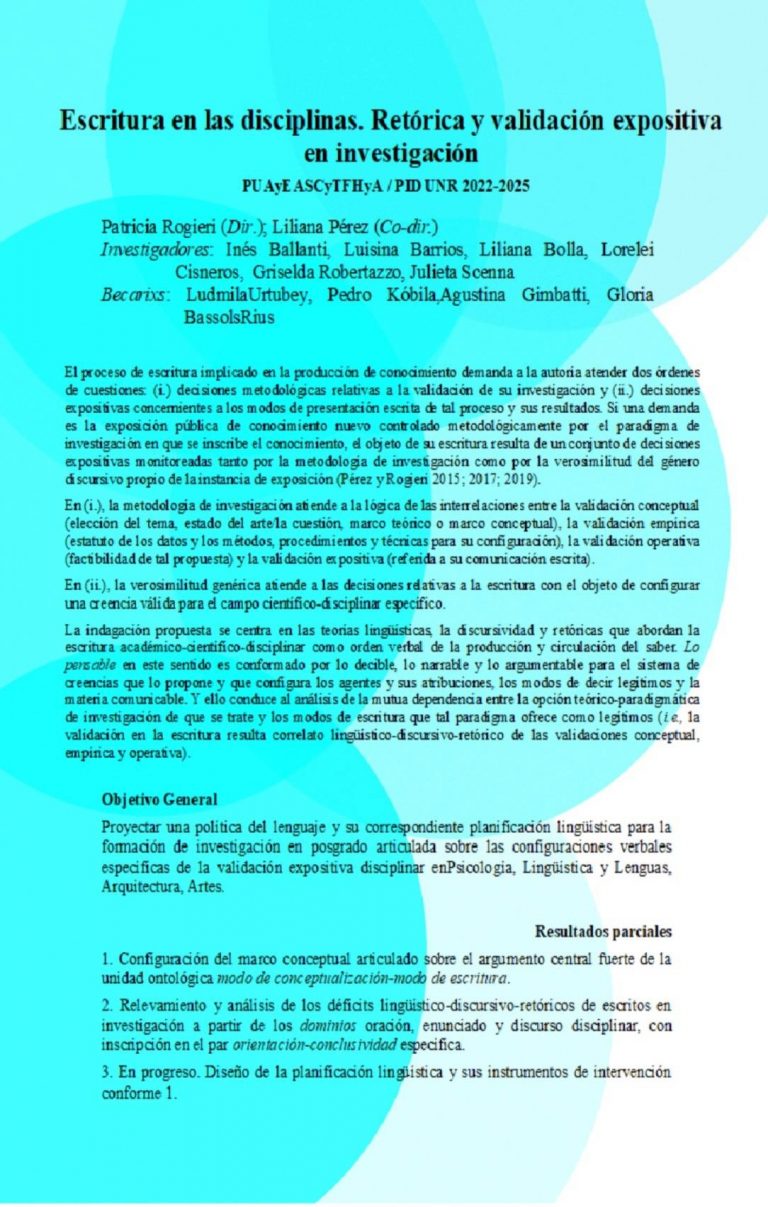 Read more about the article Escritura en las disciplinas. Retórica y validación expositiva en investigación