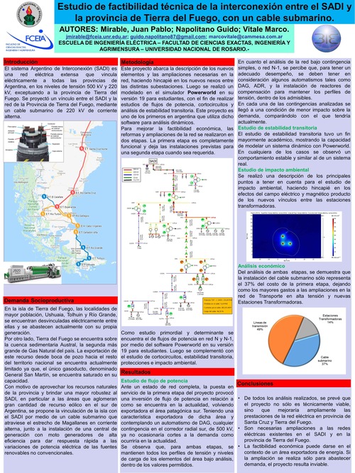Read more about the article ESTUDIO DE FACTIBILIDAD TÉCNICA DE LA INTERCONEXIÓN ENTRE EL SISTEMA ARGENTINO DE INTERCONEXIÓN Y LA PROVINCIA DE  TIERRA DEL FUEGO, CON UN CABLE SUBMARINO DE 220KV