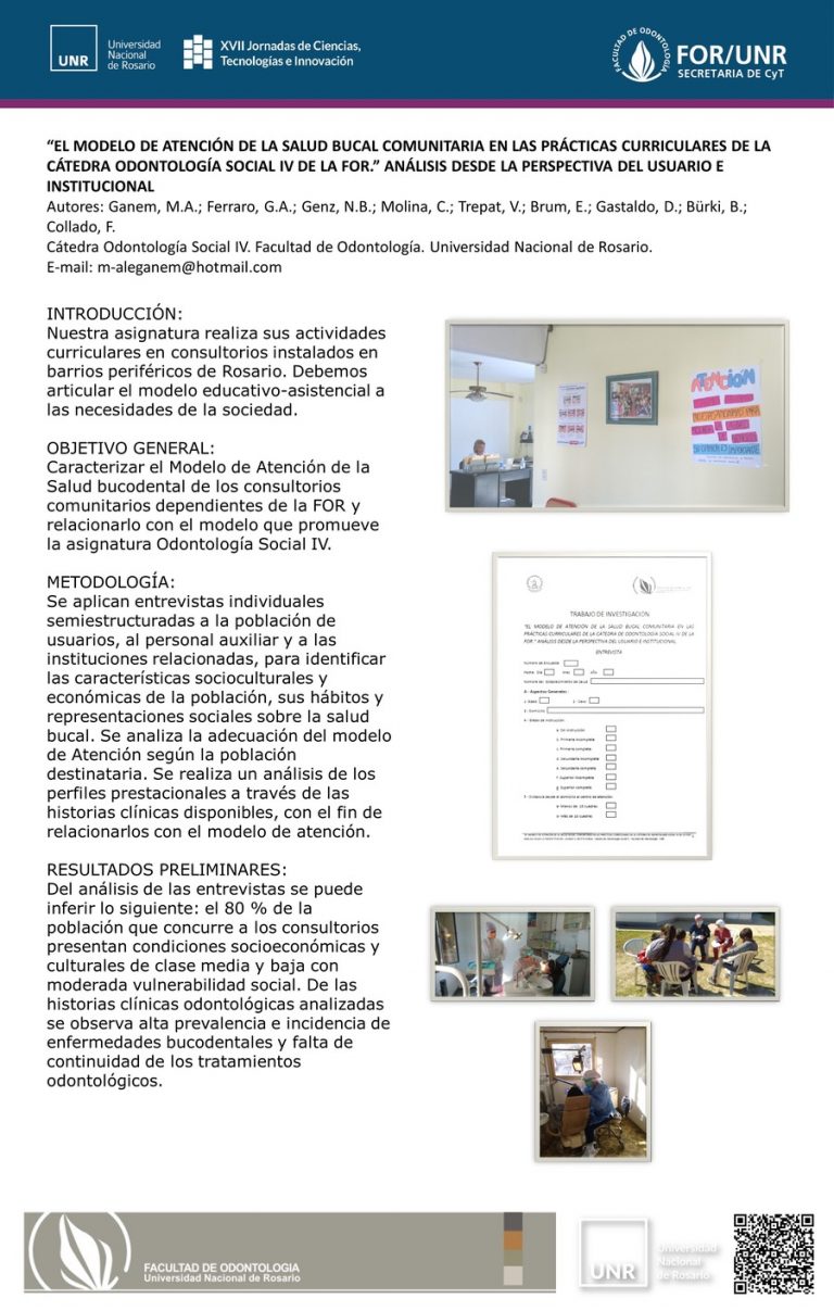 Read more about the article “EL MODELO DE ATENCIÓN DE LA SALUD BUCAL COMUNITARIA EN  LAS PRÁCTICAS CURRICULARES DE LA CÁTEDRA ODONTOLOGÍA  SOCIAL IV DE LA FOR.” ANÁLISIS DESDE LA PERSPECTIVA DEL  USUARIO E INSTITUCIONAL