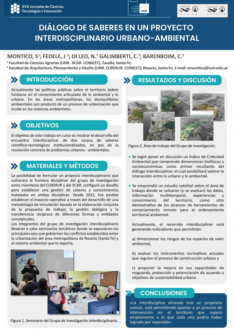 Read more about the article DIÁLOGO DE SABERES EN UN PROYECTO INTERDISCIPLINARIO URBANO-AMBIENTAL