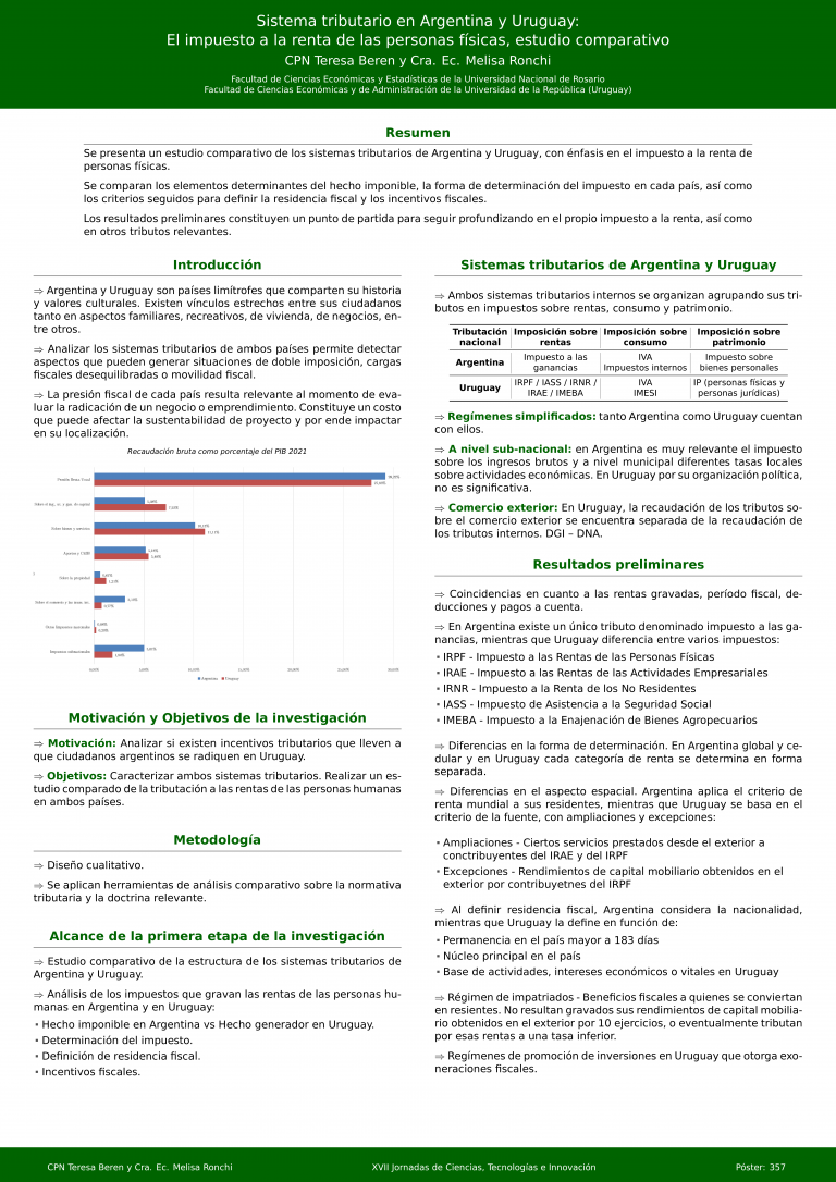 Read more about the article SISTEMA TRIBUTARIO EN ARGENTINA Y URUGUAY: EL IMPUESTO A LA RENTA DE PERSONAS FÍSICAS, ESTUDIO COMPARATIVO.