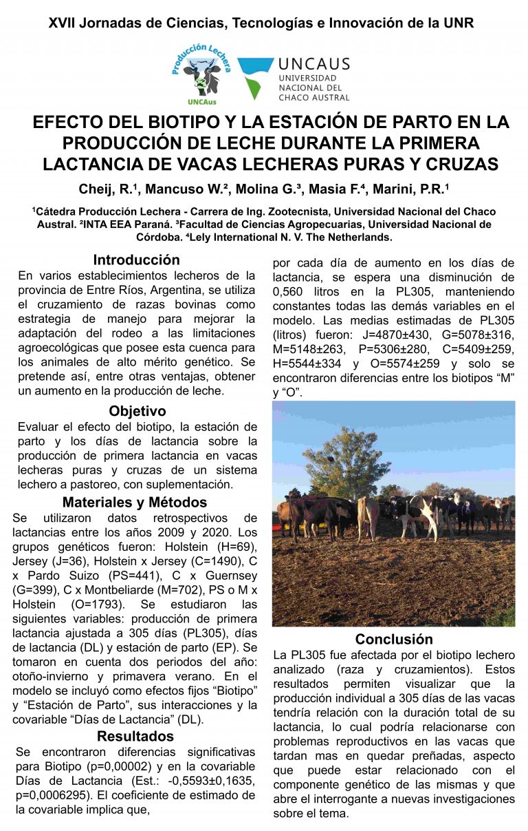 Read more about the article Efecto del biotipo y la estación de parto en la producción de leche durante la primera lactancia de vacas lecheras puras y cruzas