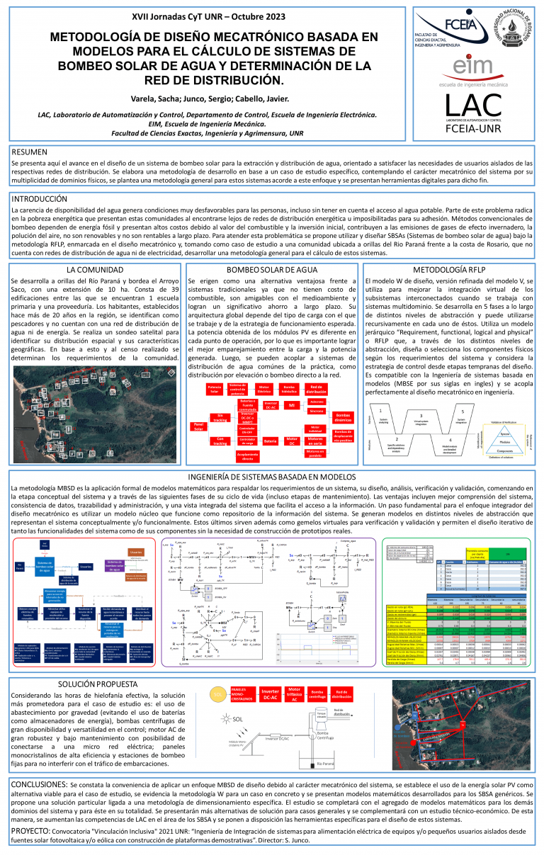 Read more about the article METODOLOGÍA DE DISEÑO MECATRONICO BASADA EN MODELOS PARA EL CALCULO DE SISTEMAS DE BOMBEO SOLAR DE AGUA Y DETERMINACIÓN DE LA RED DE DISTRIBUCIÓN.