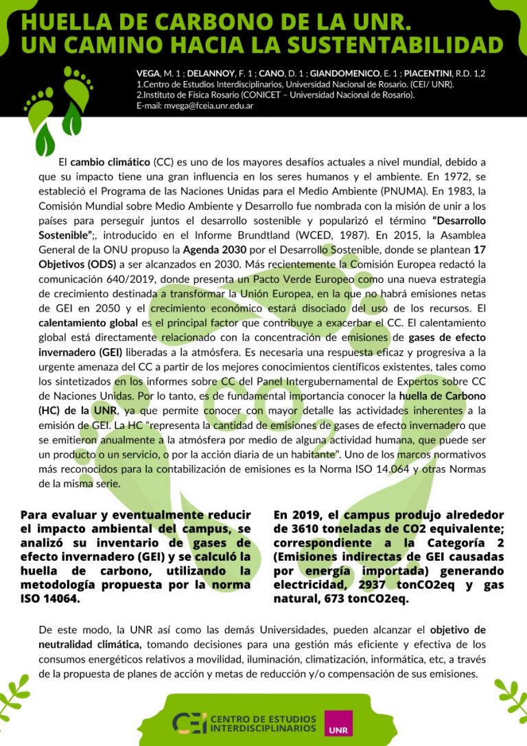 Read more about the article HUELLA DE CARBONO DE LA UNR. UN CAMINO HACIA LA SUSTENTABILIDAD