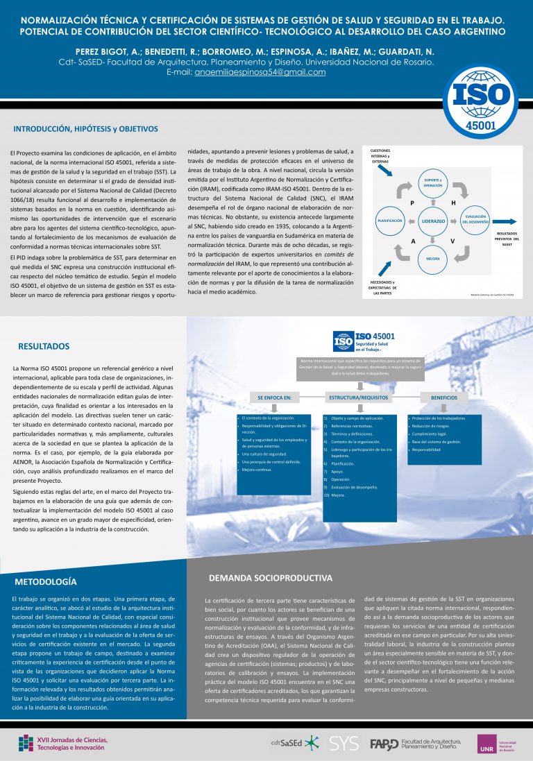 Read more about the article NORMALIZACIÓN TÉCNICA Y CERTIFICACIÓN DEL SISTEMA DE GESTIÓN DE SALUD Y SEGURIDAD EN EL TRABAJO. POTENCIAL DE CONTRIBUCIÓN DEL SECTOR CIENTÍFICO-TECNOLÓGICO AL DESARROLLO DEL CASO ARGENTINO.