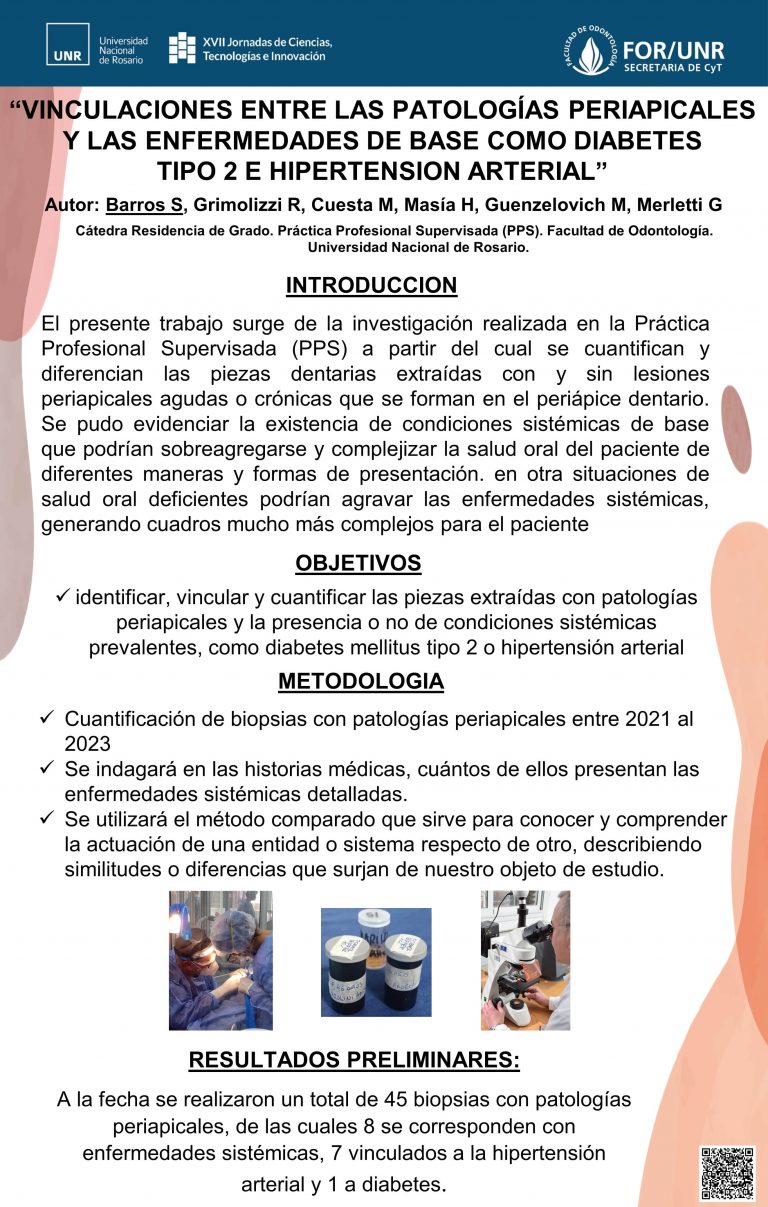 Read more about the article VINCULACIONES ENTRE LAS PATOLOGÍAS PERIAPICALES Y LAS ENFERMEDADES DE BASE COMO DIABETES TIPO 2 E HIPERTENSION ARTERIAL.