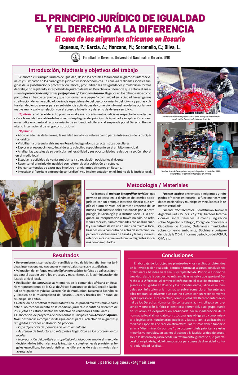 Lee más sobre el artículo EL PRINCIPIO JURÍDICO DE IGUALDAD Y EL DERECHO A LA DIFERENCIA. EL CASO DE LOS MIGRANTES AFRICANOS EN LA CIUDAD DE ROSARIO.