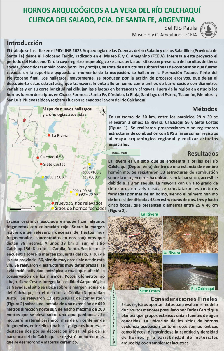 Lee más sobre el artículo HORNOS ARQUEOLOGICOS A LA VERA DEL RIO CALCHAQUÍ, CUENCA DEL SALADO, PCIA. DE SANTA FE, ARGENTINA.
