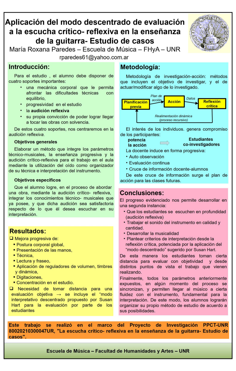 Read more about the article Aplicación del modo descentrado de evaluación a la escucha crítico- reflexiva en la enseñanza de la guitarra- Estudio de casos