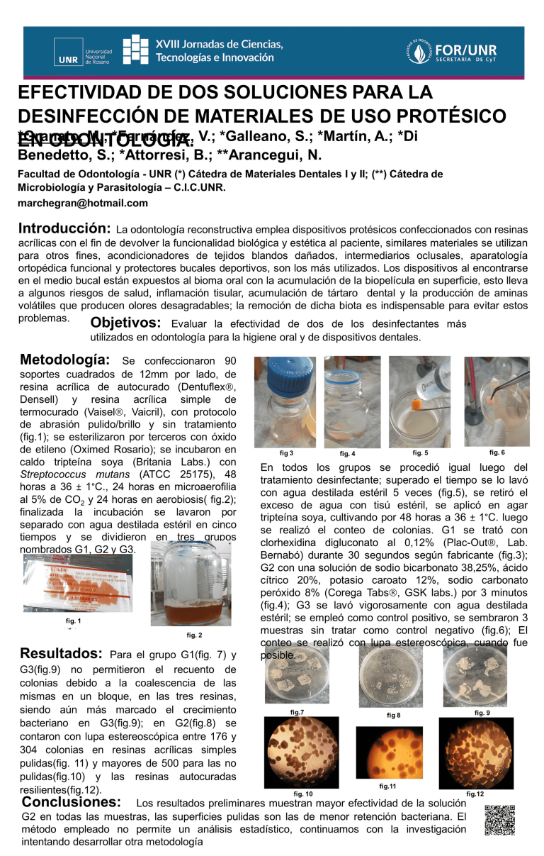 Read more about the article EFECTIVIDAD DE DOS SOLUCIONES PARA LA DESINFECCIÓN DE MATERIALES DE USO PROTÉSICO EN ODONTOLOGÍA.