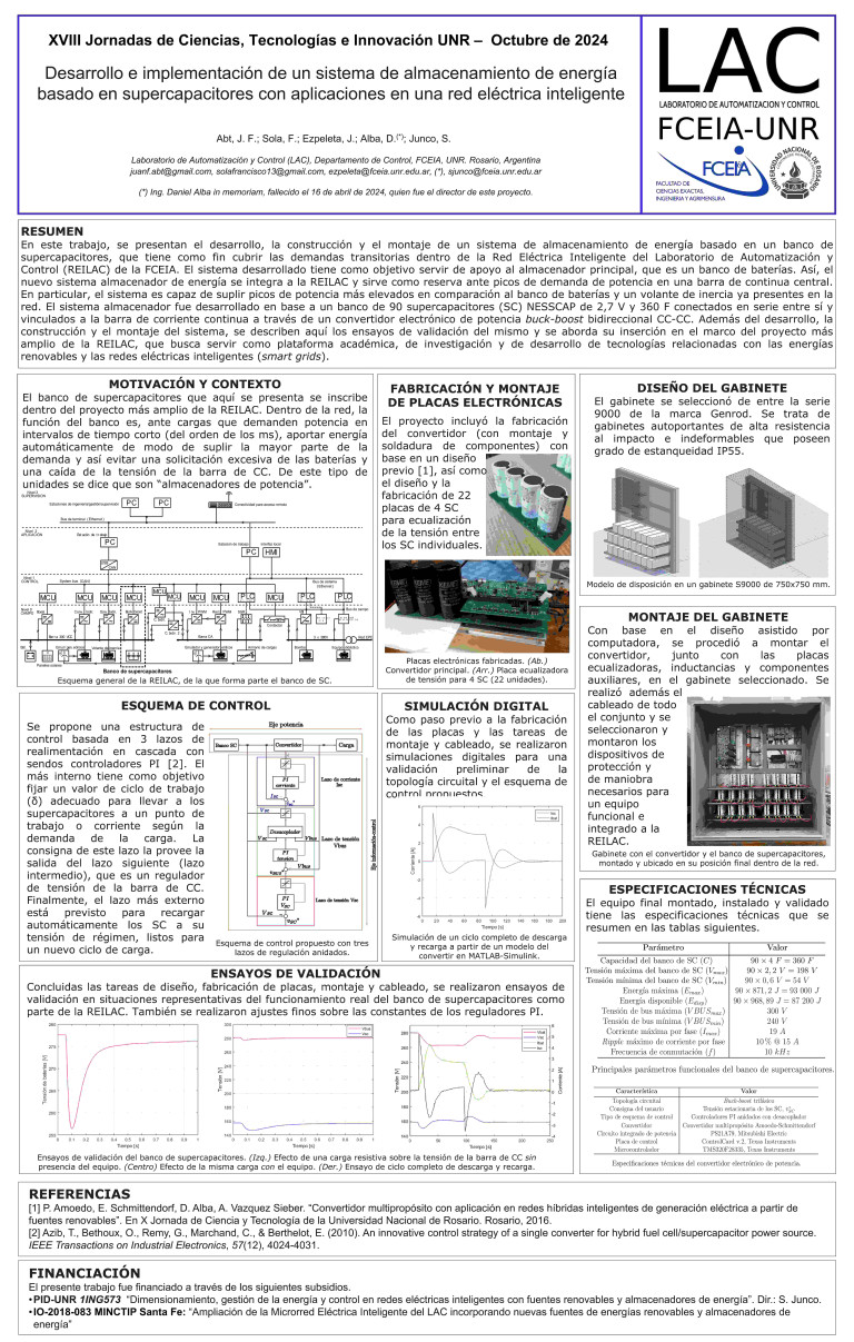 Read more about the article Desarrollo e implementación de un Sistema de Almacenamiento de Energía basado en Supercapacitores con aplicaciones en una Red Eléctrica Inteligente