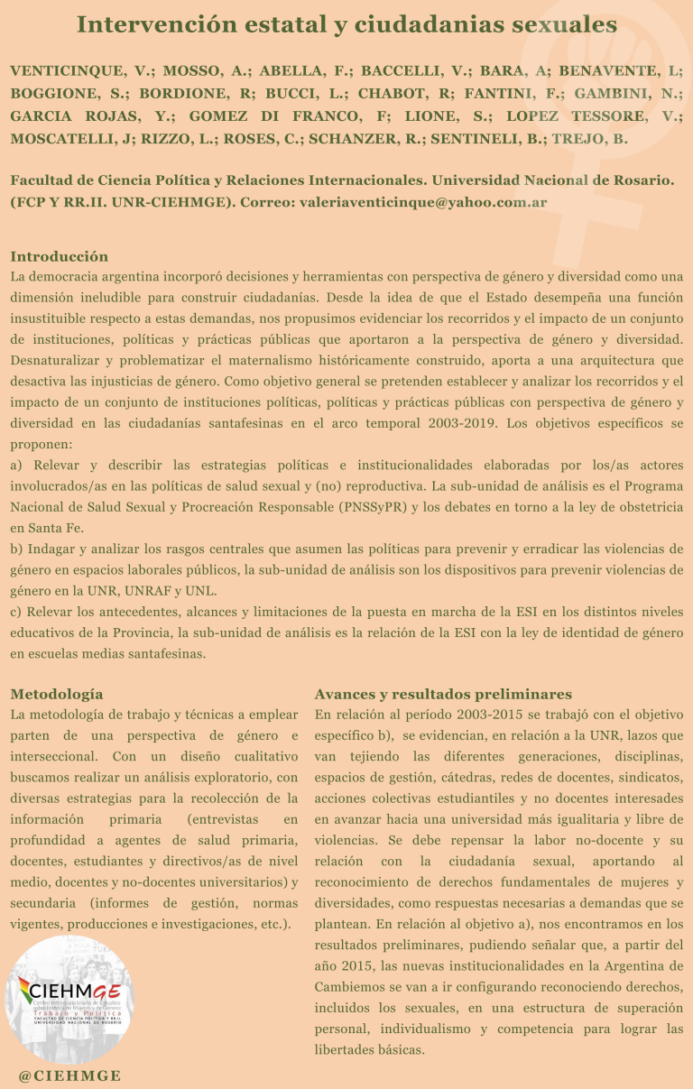 Lee más sobre el artículo INTERVENCIÓN ESTATAL Y CIUDADANÍAS SEXUALES
