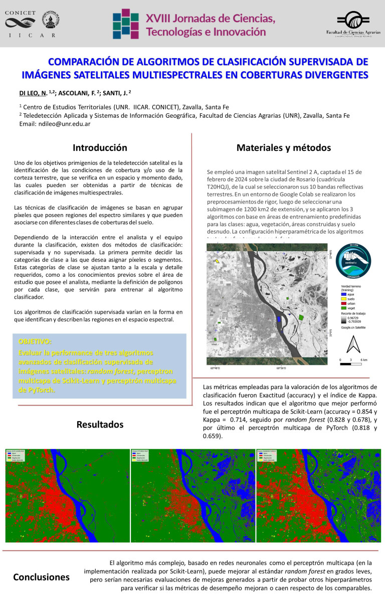 Read more about the article COMPARACIÓN DE ALGORITMOS DE CLASIFICACIÓN SUPERVISADA DE IMÁGENES SATELITALES MULTIESPECTRALES EN COBERTURAS DIVERGENTES