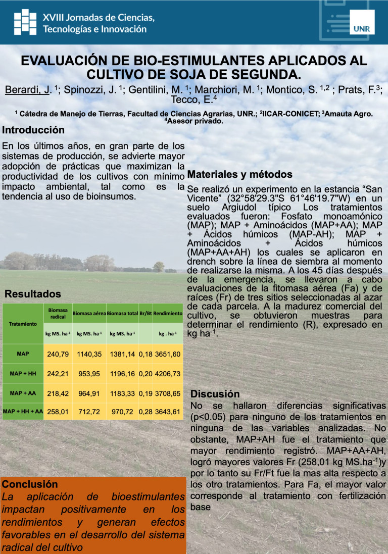 Read more about the article Evaluación de bio-estimulantes aplicados al cultivo de soja de segunda.