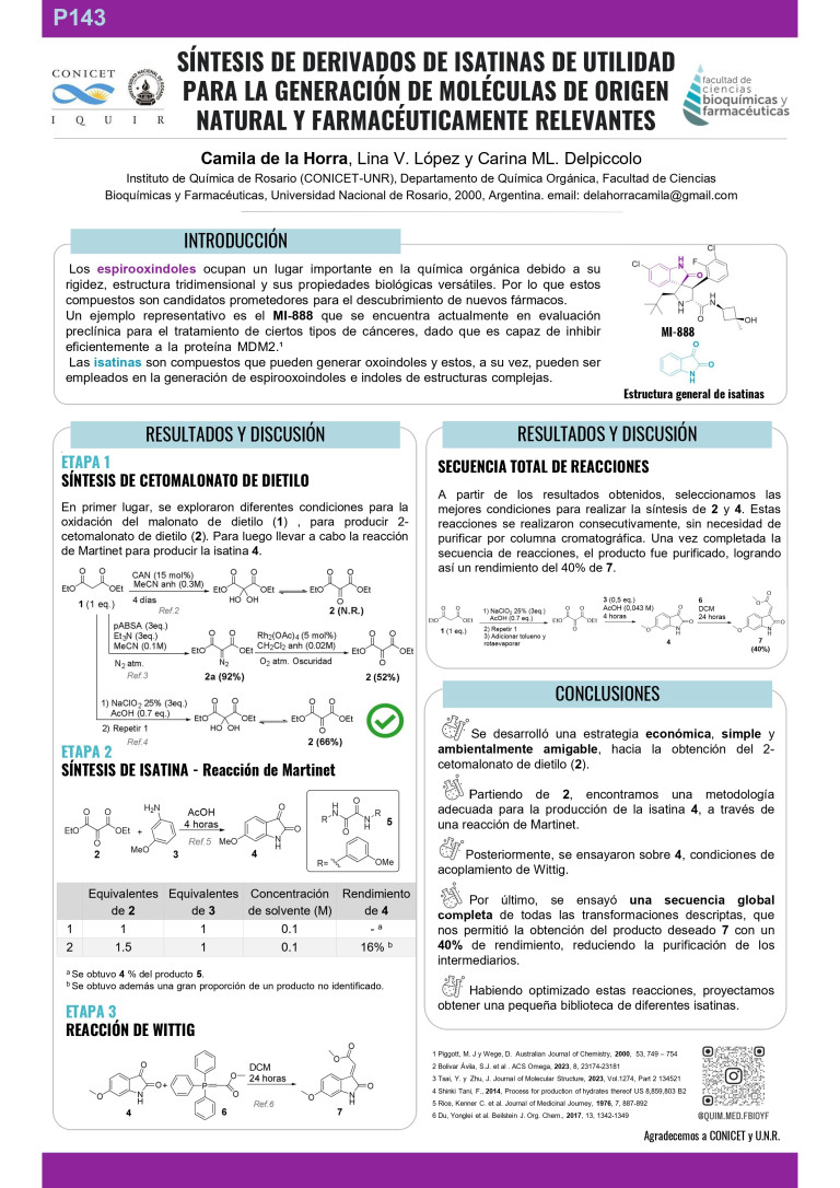 Read more about the article SÍNTESIS DE DERIVADOS DE ISATINAS DE UTILIDAD PARA LA GENERACIÓN DE MOLÉCULAS DE ORIGEN NATURAL Y FARMACÉUTICAMENTE RELEVANTES