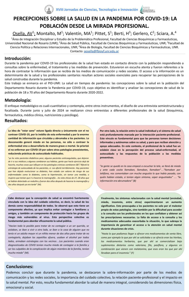 Read more about the article LAS PERCEPCIONES SOBRE LA SALUD EN LA PANDEMIA POR COVID-19: LA POBLACIÓN DESDE LA MIRADA PROFESIONAL.