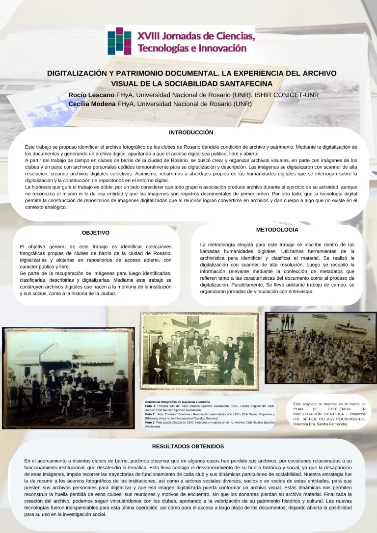 Read more about the article DIGITALIZACIÓN Y PATRIMONIO DOCUMENTAL. LA EXPERIENCIA DEL ARCHIVO VISUAL DE LA SOCIABILIDAD SANTAFECINA