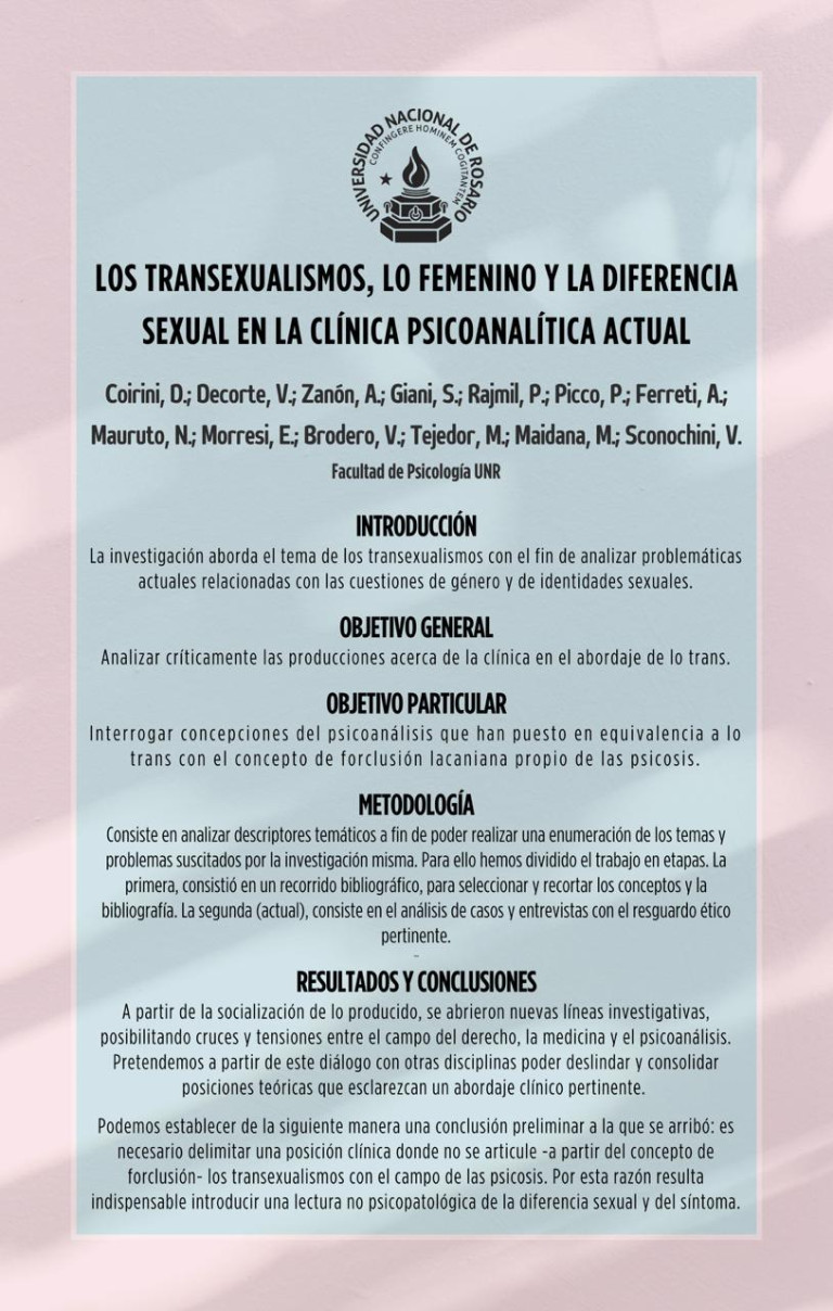 Read more about the article Los transexualismos, lo femenino y la diferencia sexual en la clínica psicoanalítica actual.