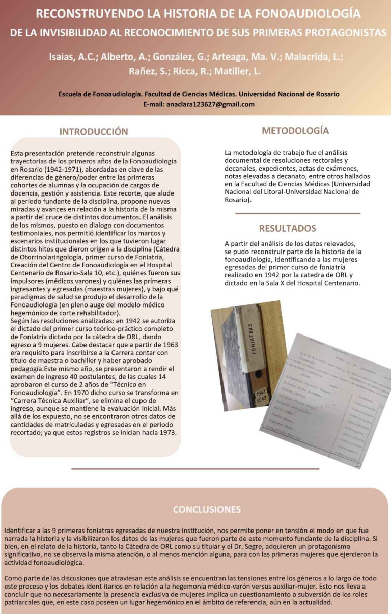 Lee más sobre el artículo RECONSTRUYENDO LA HISTORIA DE LA FONOAUDIOLOGÍA: DE LA INVISIBILIDAD AL RECONOCIMIENTO DE SUS PRIMERAS PROTAGONISTAS