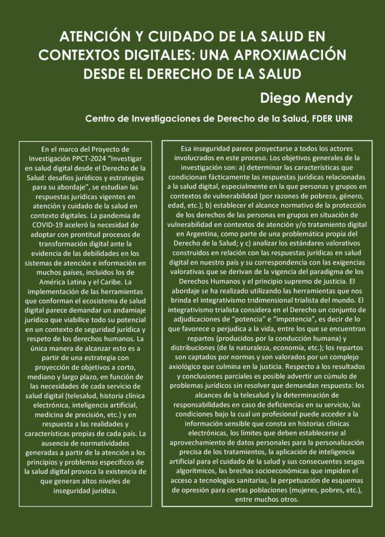 Read more about the article ATENCIÓN Y CUIDADO DE LA SALUD EN CONTEXTOS DIGITALES: UNA APROXIMACIÓN DESDE EL DERECHO DE LA SALUD