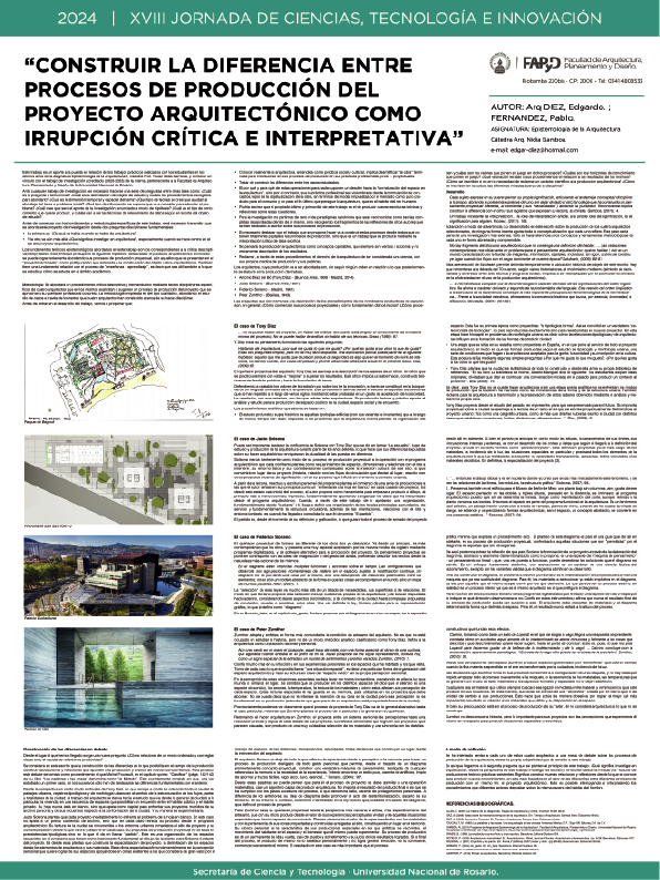 Read more about the article CONSTRUIR LA DIFERENCIA ENTRE PROCESOS DE PRODUCCIÓN DEL PROYECTO<br>ARQUITECTÓNICO COMO IRRUPCIÓN CRÍTICA E INTERPRETATIVA