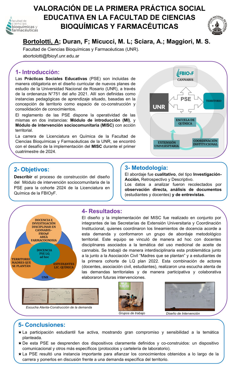 Read more about the article VALORACIÓN DE LA PRIMERA PRÁCTICA SOCIAL EDUCATIVA EN LA FACULTAD DE CIENCIAS BIOQUÍMICAS Y FARMACÉUTICAS