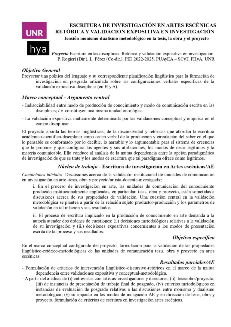Lee más sobre el artículo ESCRITURA DE INVESTIGACIÓN EN ARTES ESCÉNICAS. RETÓRICA Y VALIDACIÓN EXPOSITIVA EN INVESTIGACIÓN